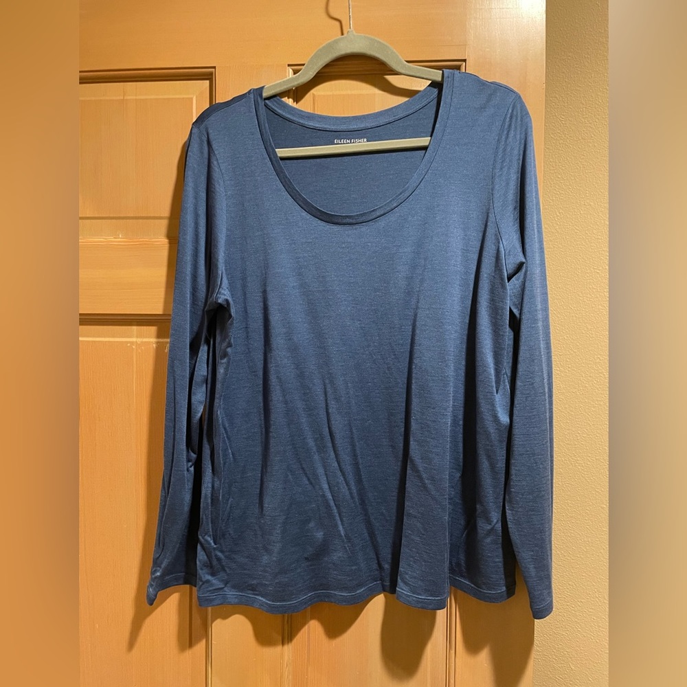 NWOT Eileen Fisher Silk/Cotton Scoop Neck Shirt